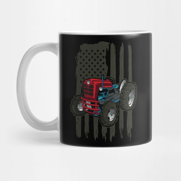 Tractor American Flag Tee Tractors Farm Gift Local Farmer by Proficient Tees